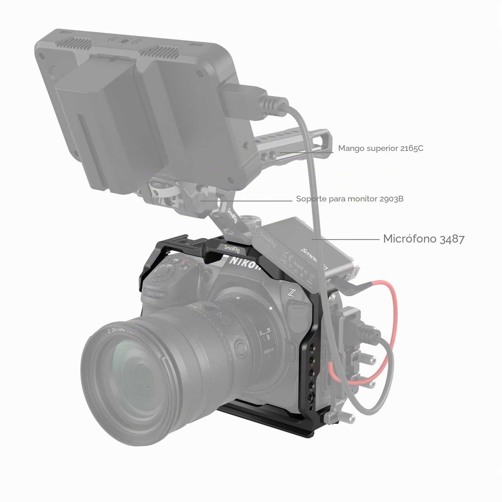 SMALLRIG Z 8 Jaula de Cámara para Nikon Z 8, Diseño Antitorsión, Cage Completa de Video Vlog de Aleación de Aluminio, con Placa de Liberación Rápida para Arca-Swiss - 3940