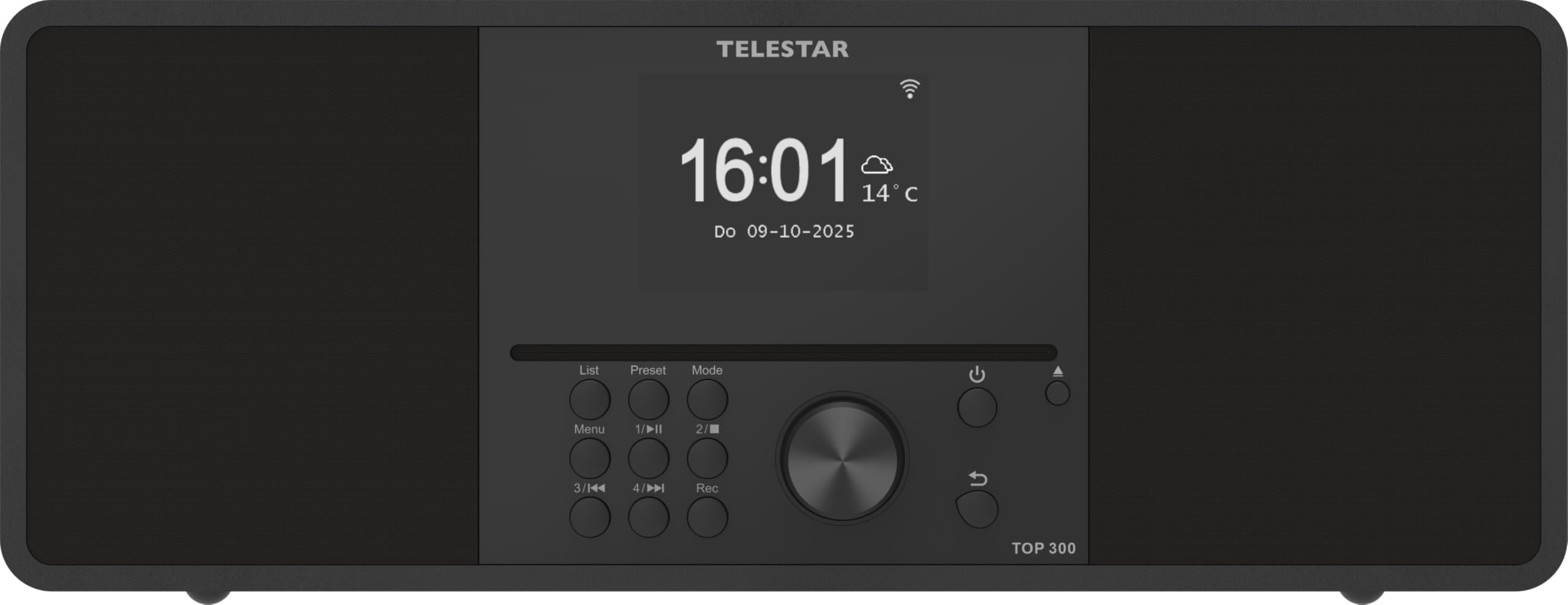 TELESTAR TOP 300 – DAB+/Internetradio mit CD-Player, Stereo – Schwarz | 2 × 15 W, Streamingdienste, Bluetooth Audio-Streaming & Sendefunktion, USB-Recording, Notfallwarnsystem