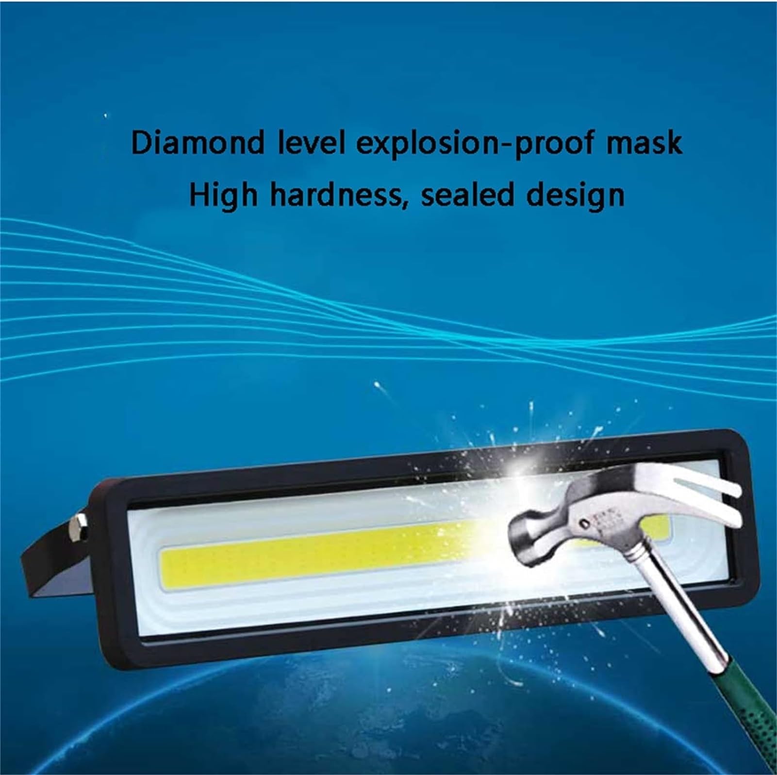 lampy solarne do użytku na zewnątrz, Lampy zabezpieczające obiektyw, IP65 i wysoka przepuszczalność światła Białe światło Reflektor roboczy LED do magazynu, ogrodu, dachu(Warm Light,50W)