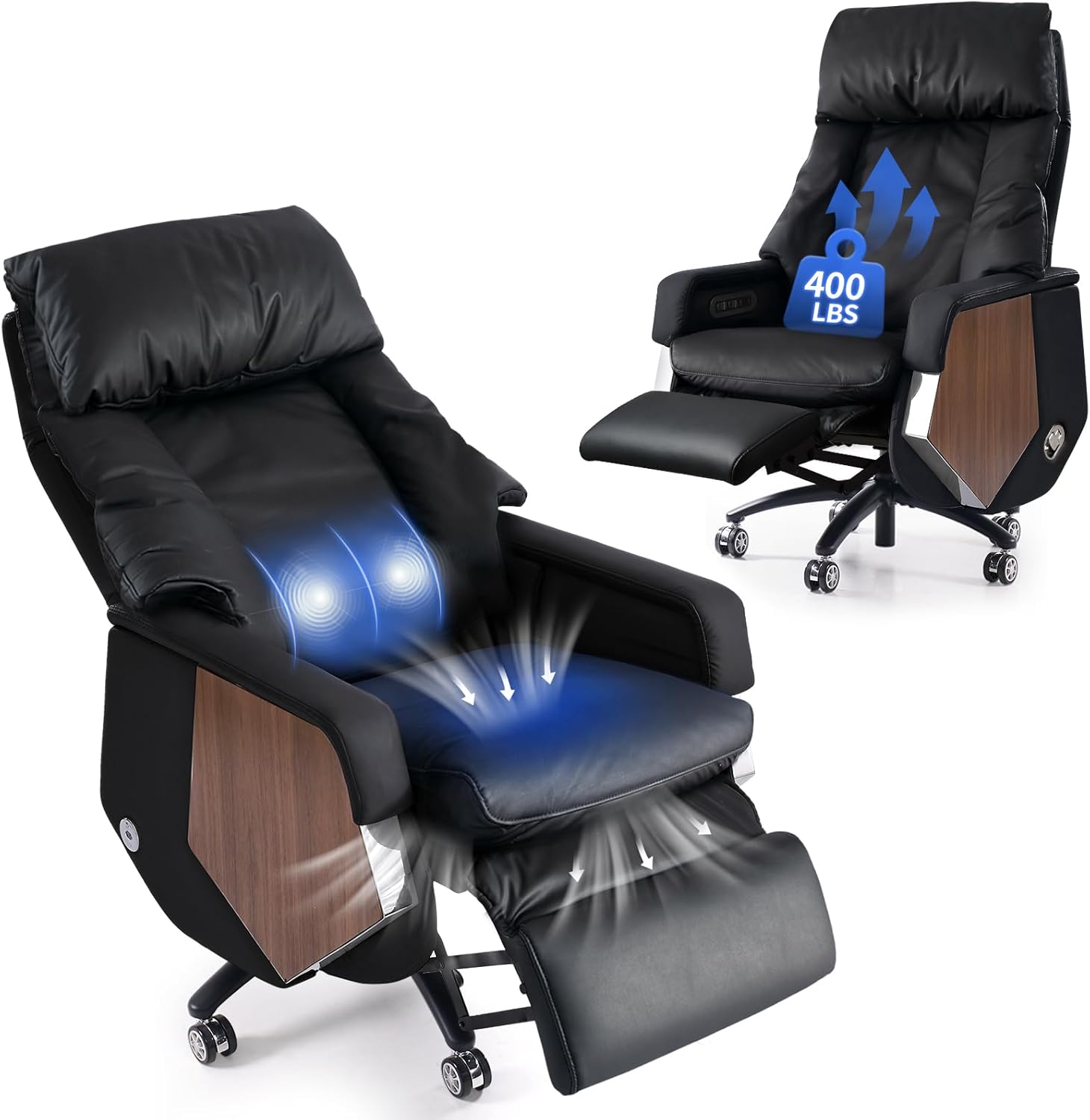 ComfortGlide – Executive Reclining Office Chair with Massager