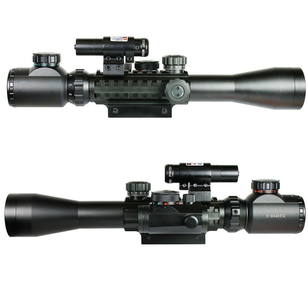 IRON JIA'S Visori Caccia Softair 3-9X40EG illuminato rosso/verde Dot Mirino vista con laser arma olografica vista Combo