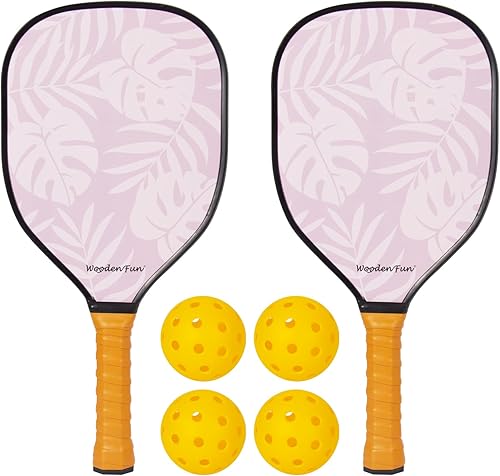 Juego de 2 palas de pickleball aprobadas por USAPA con 4 bolas de pickleball, regalos para hombres, mujeres principiantes