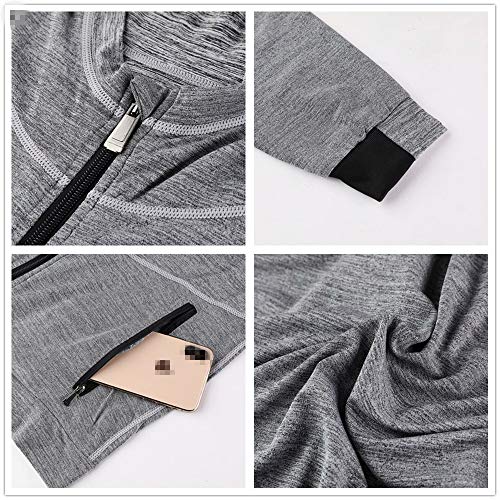 MakingDa Mens Hoodies Zip Up Running Jacket Hooded Breathable Tracksuit Top Lightweight Sweatshirt Comfy Gym Clothes for Jogging Work Out - Image 5