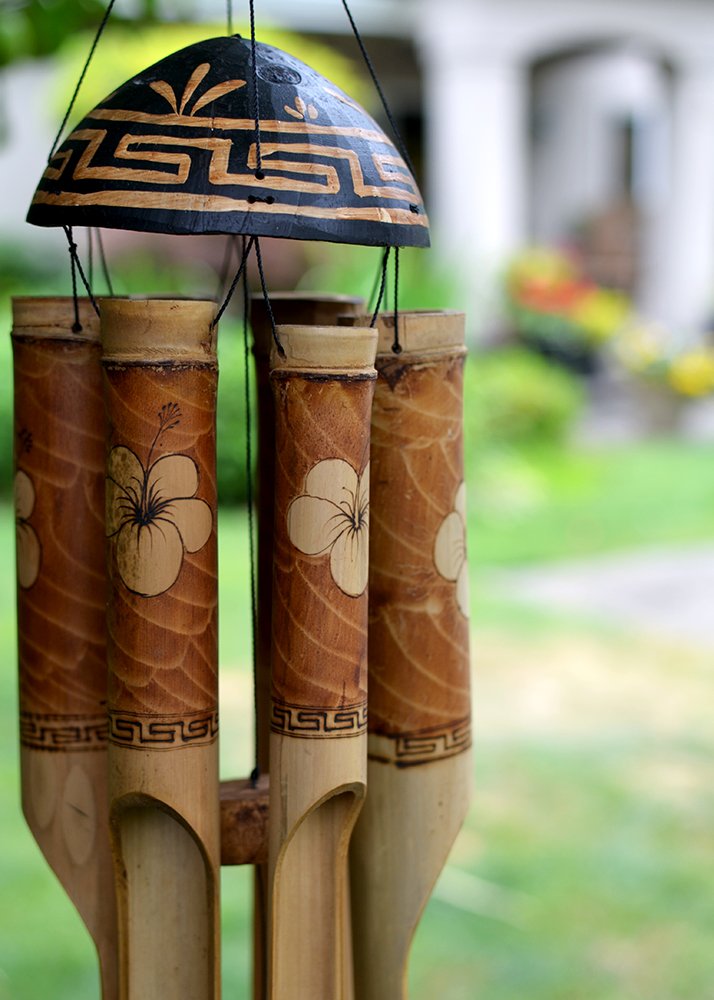 Cohasset Gifts Carillon en Bambou Small Design en Acier Inoxydable à la Main.