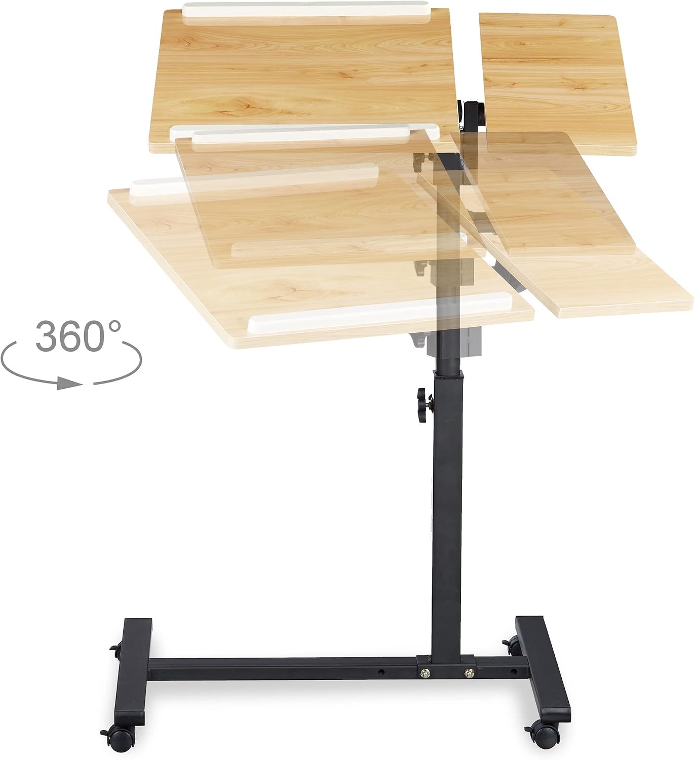 Laptop table surfaces rotated 360 degrees