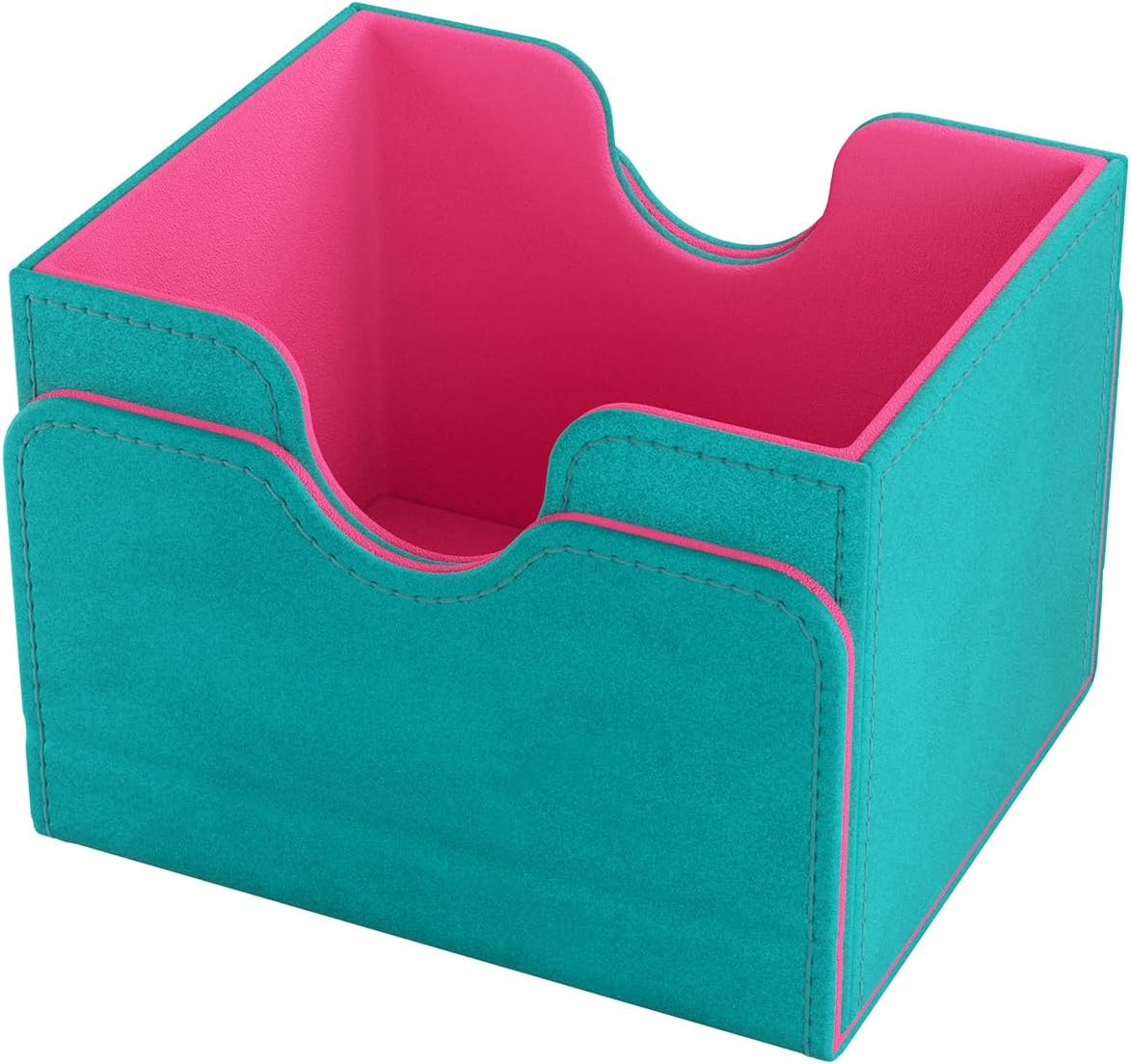 Gamegenic Sidekick 100+ XL Convertible Deck Box - Sideloading Card Storage Box with Removable Cover, Holds 100 Double-Sleeved Cards in Extra Thick Inner Card Sleeves, Teal/Pink Color, Made