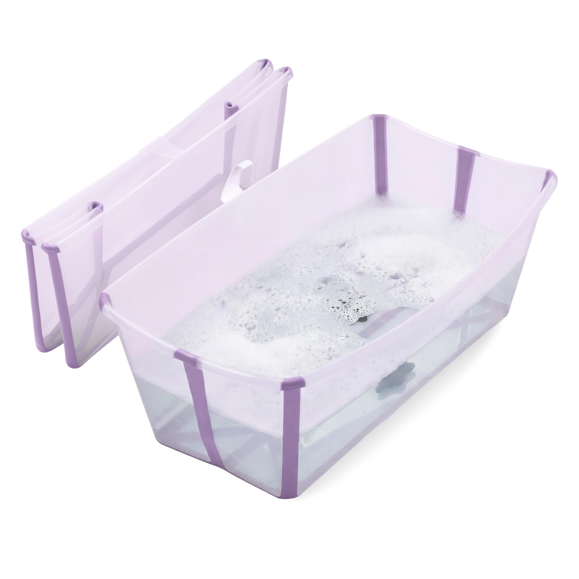 Stokke Flexi Bath, Lavender - 64 x 24 x 34 cm - Faltbare Babybadewanne für Neugeborene und Babys - Leicht, robust & einfach zu verstauen - Praktisch für zu Hause oder auf Reisen