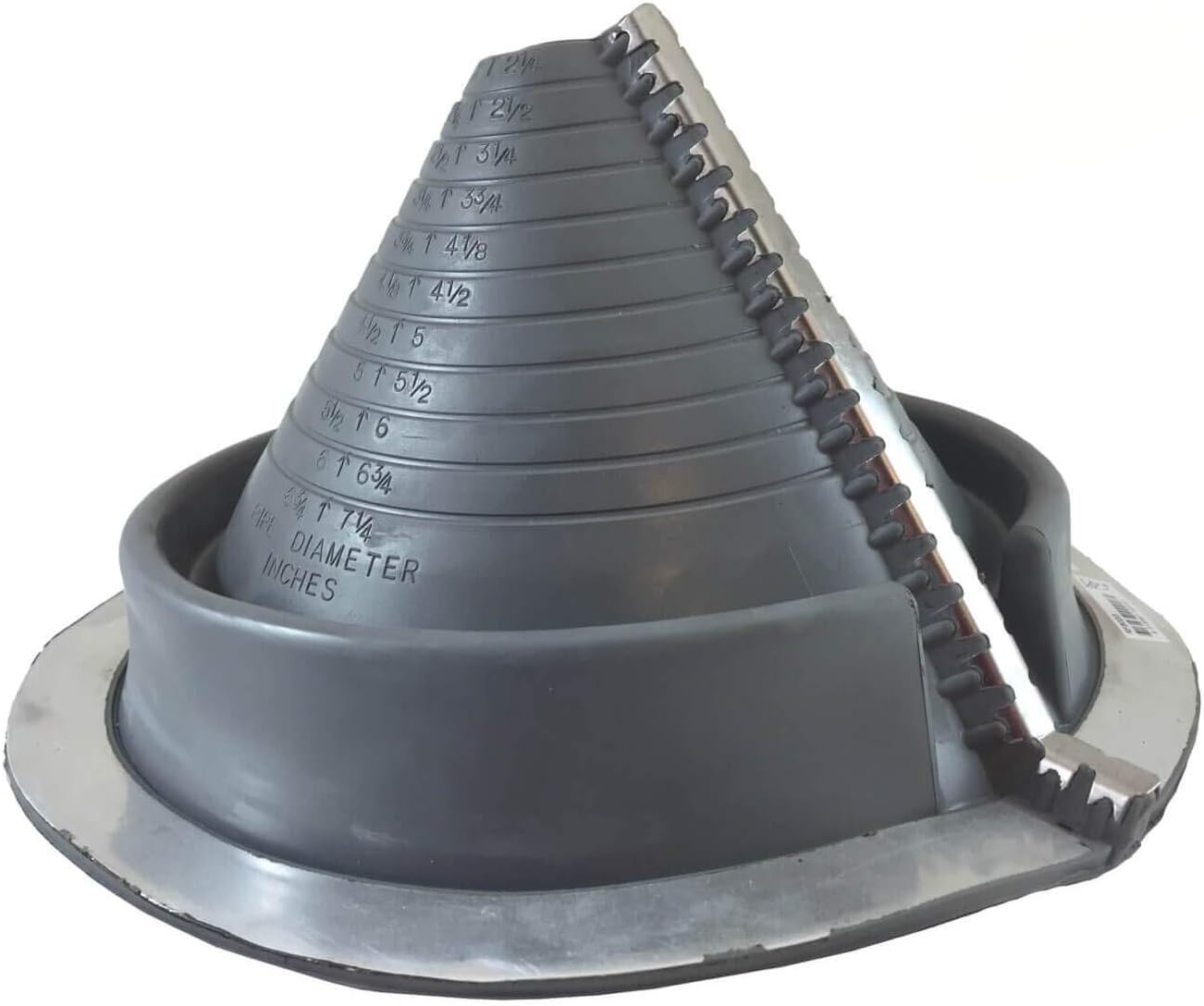 DEKTITE Round Base Pipe Flashing Boot: #802 (RF802G) RETROFIT Gray EPDM Flexible Pipe Flashing Dektite (for OD Pipe Sizes 2" - 7-1/4")~Roof Jack Pipe Boot~Pipe Flashing