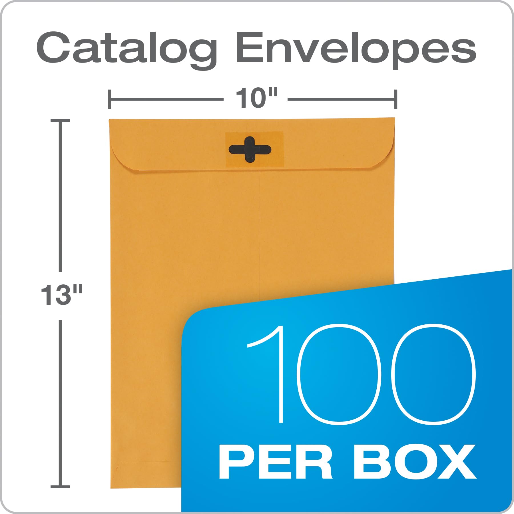 Quality Park Postage Saving clear-clasp buste, 25,4 x 33 cm, Kraft, 100 count (43768)