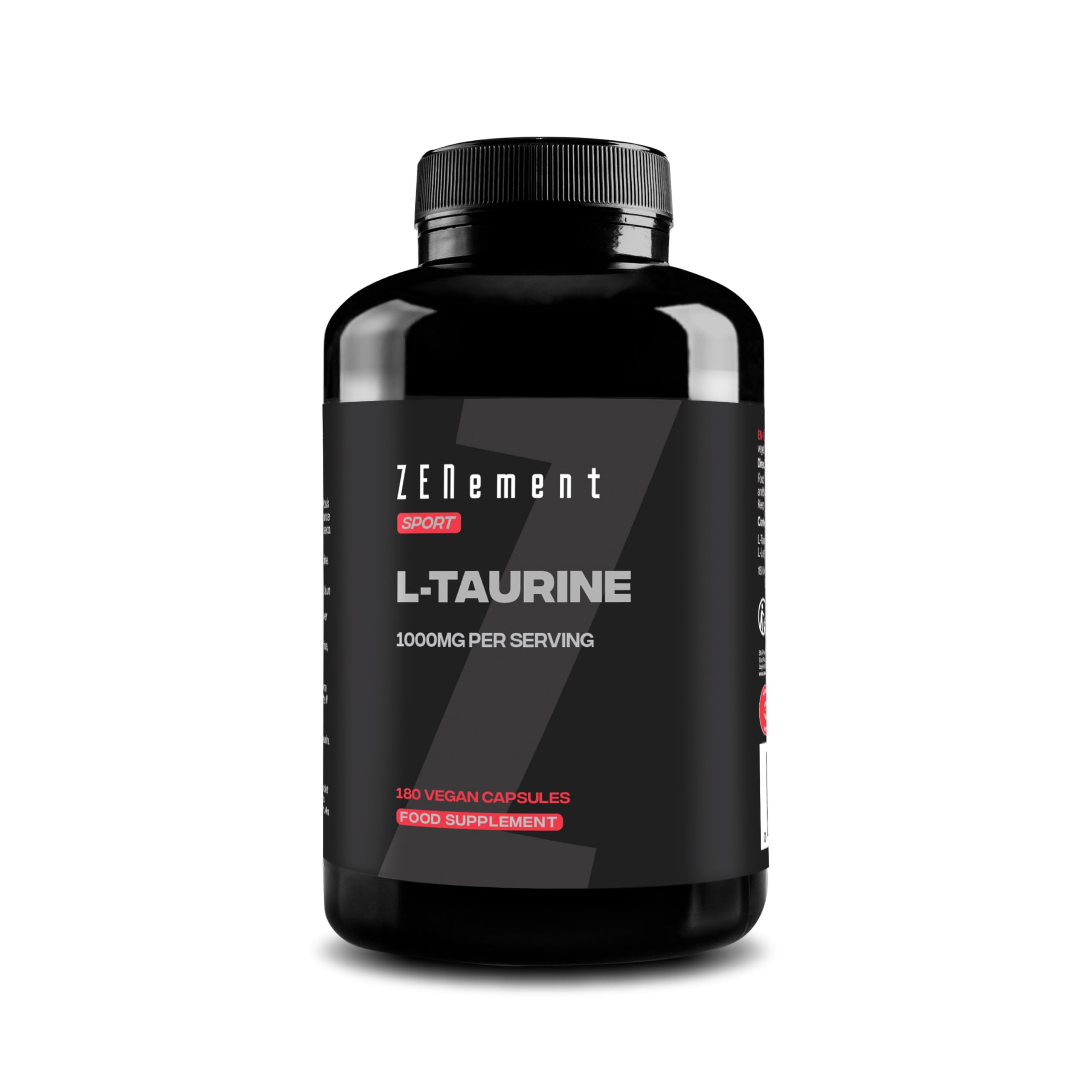 L-Taurine 1000 Mg Per Serving (2 Capsules) - 180 Vegan Capsules (3-Month Supplement) - Pure Taurine - Sporty Supplement - Gluten, Lactose, No Soy, No - View #5