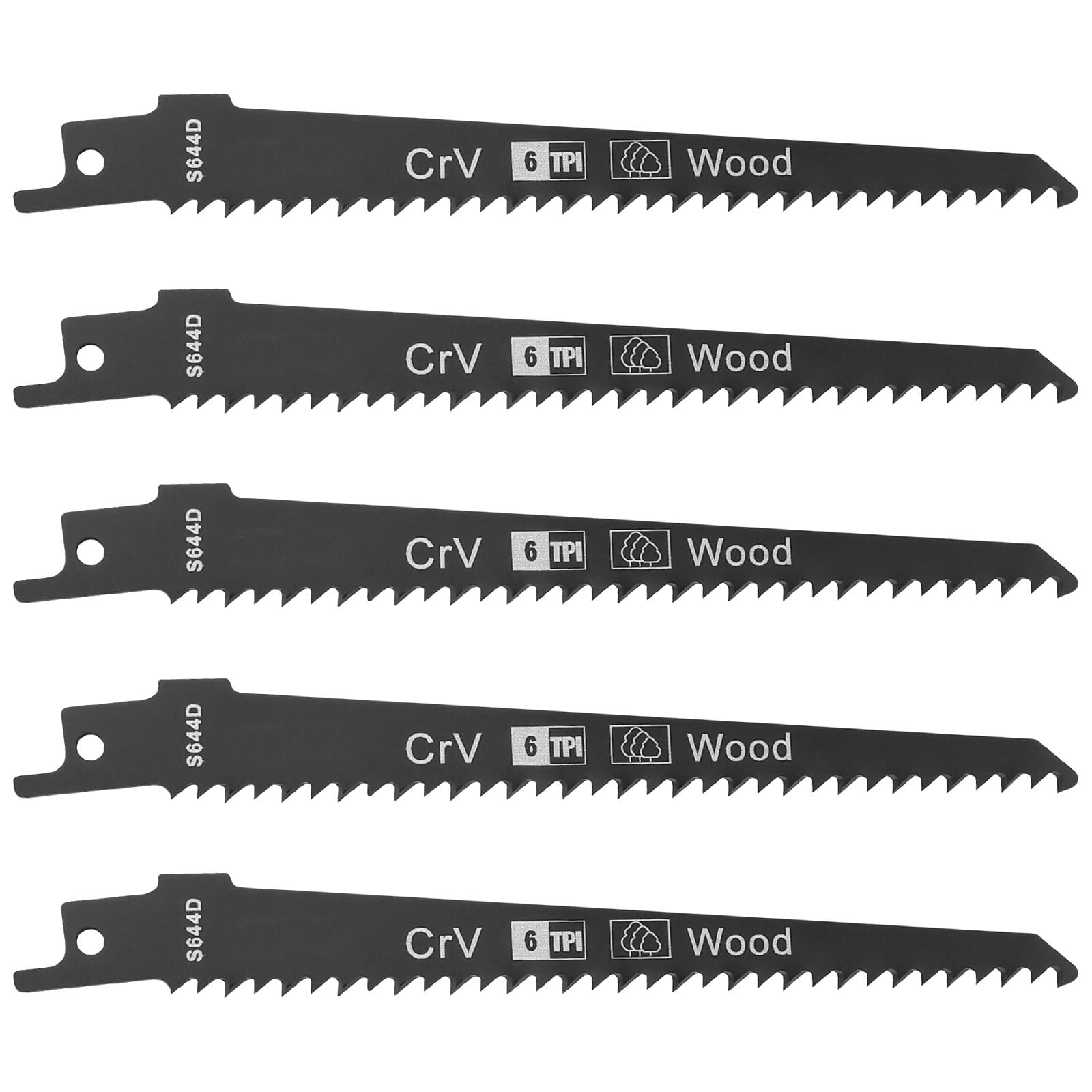 Reciprocating Saw Blades for Wood and Metal - 5 Pieces for Cutting Wood and Plastic - Reciprocating Saw Accessories with 6 TPI