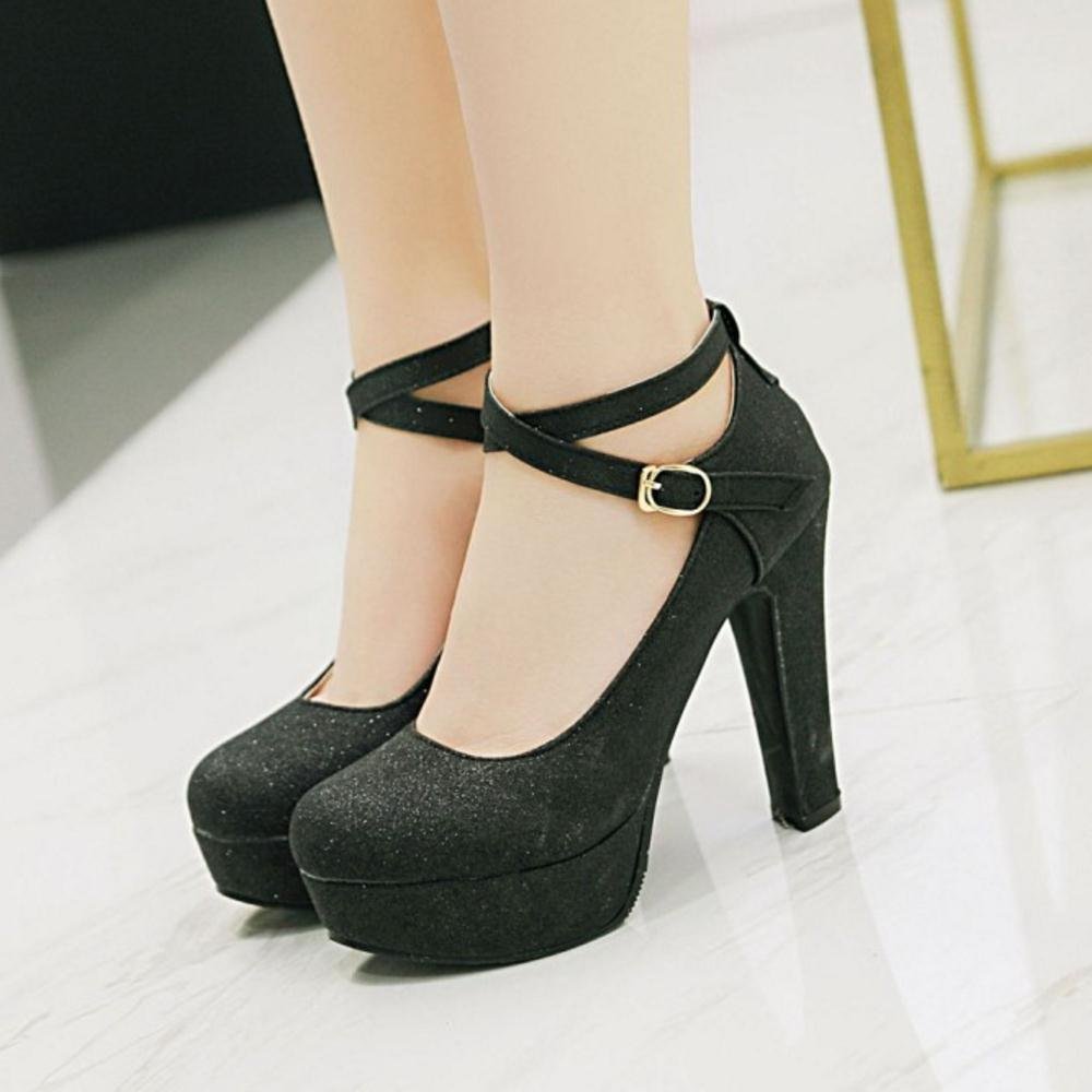 Donna Moda Tacco A Blocco Scarpe