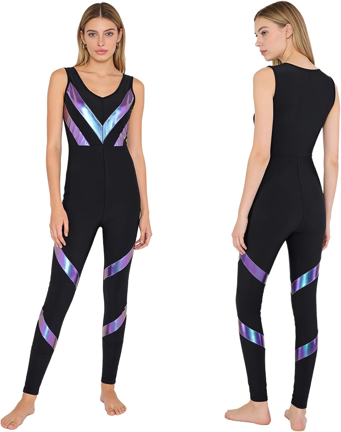 Kaerm Gymnastics Unitards for Women One Piece Jumpsuits Gym Bodycon Full Body Suits Bodysuit for Training