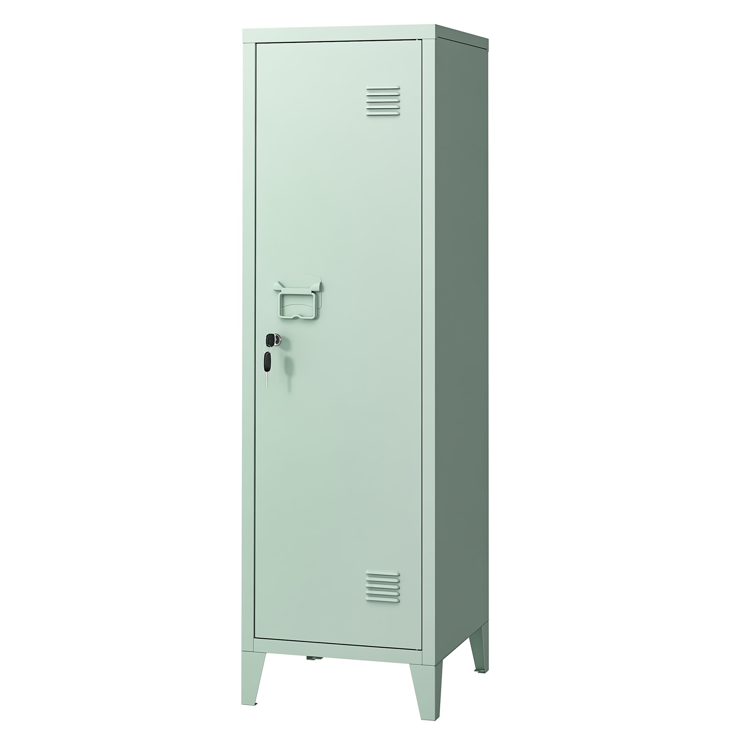 MIOCASA Metal Cabinet Home Office Storage Cabinets with Doors and Shelves Lockable File Cabinet Organizer Coat Lockers for Kids (Green)
