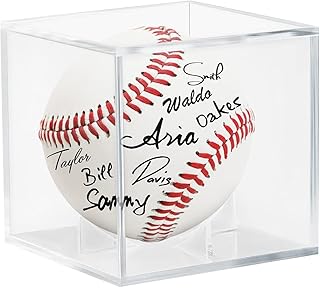Baseball Display Case Acrylic Cube - UV Protected Acrylic Baseball Holder, Display Case for Autographed Baseball, Tennis B...