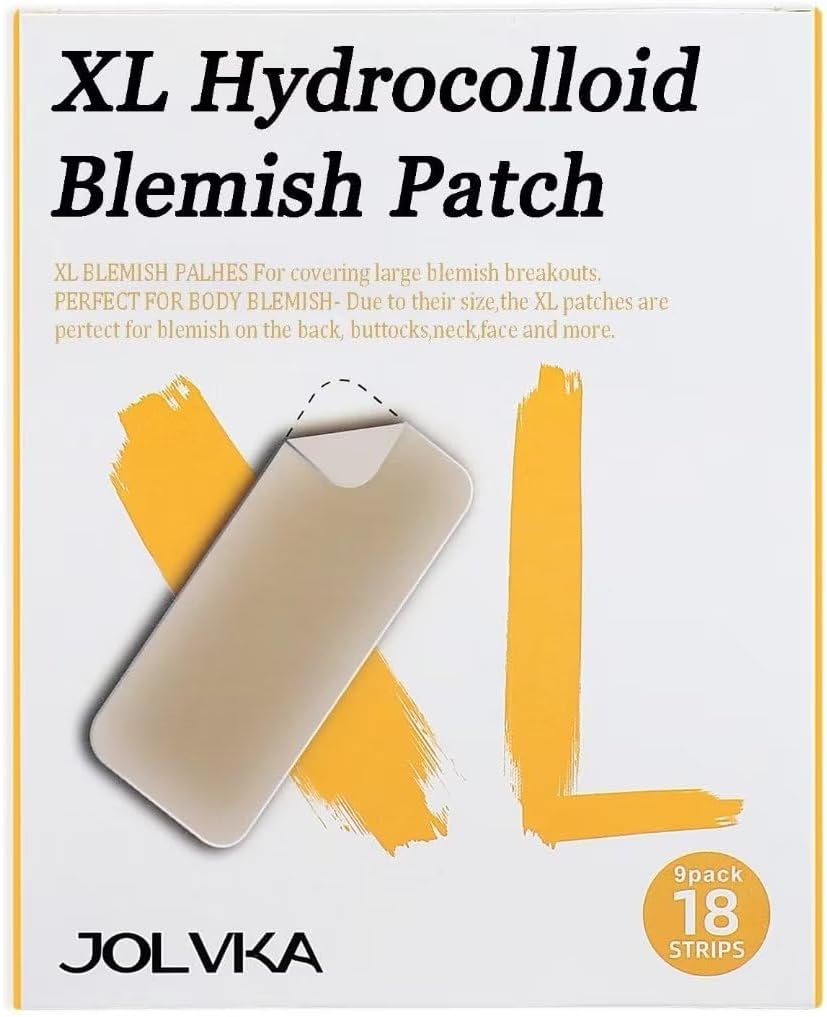 Large Pimple Patch,18 Strips (XL), Hydrocolloid Blemishes Patch Spot Dots, Pimple Stickers