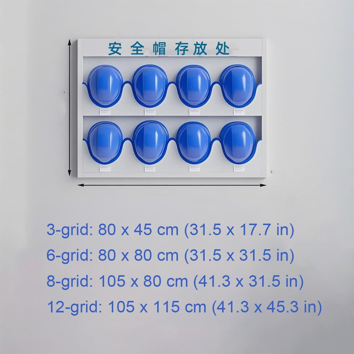 Soporte de Pared para Cascos, Organizador con Tiras Protectoras de Goma, Ideal para Obras de construcción, talleres, fábricas y garajes