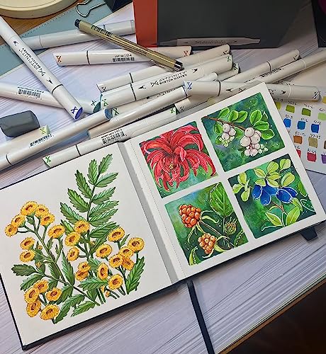 Artfinity Sketch Marker Sets - Vibrant, Professional, Dye-Based Alcohol Markers For Artists, Drawing, Students, Travel, & More! - [Fluorescent Colors - Set Of 5] #TOP4