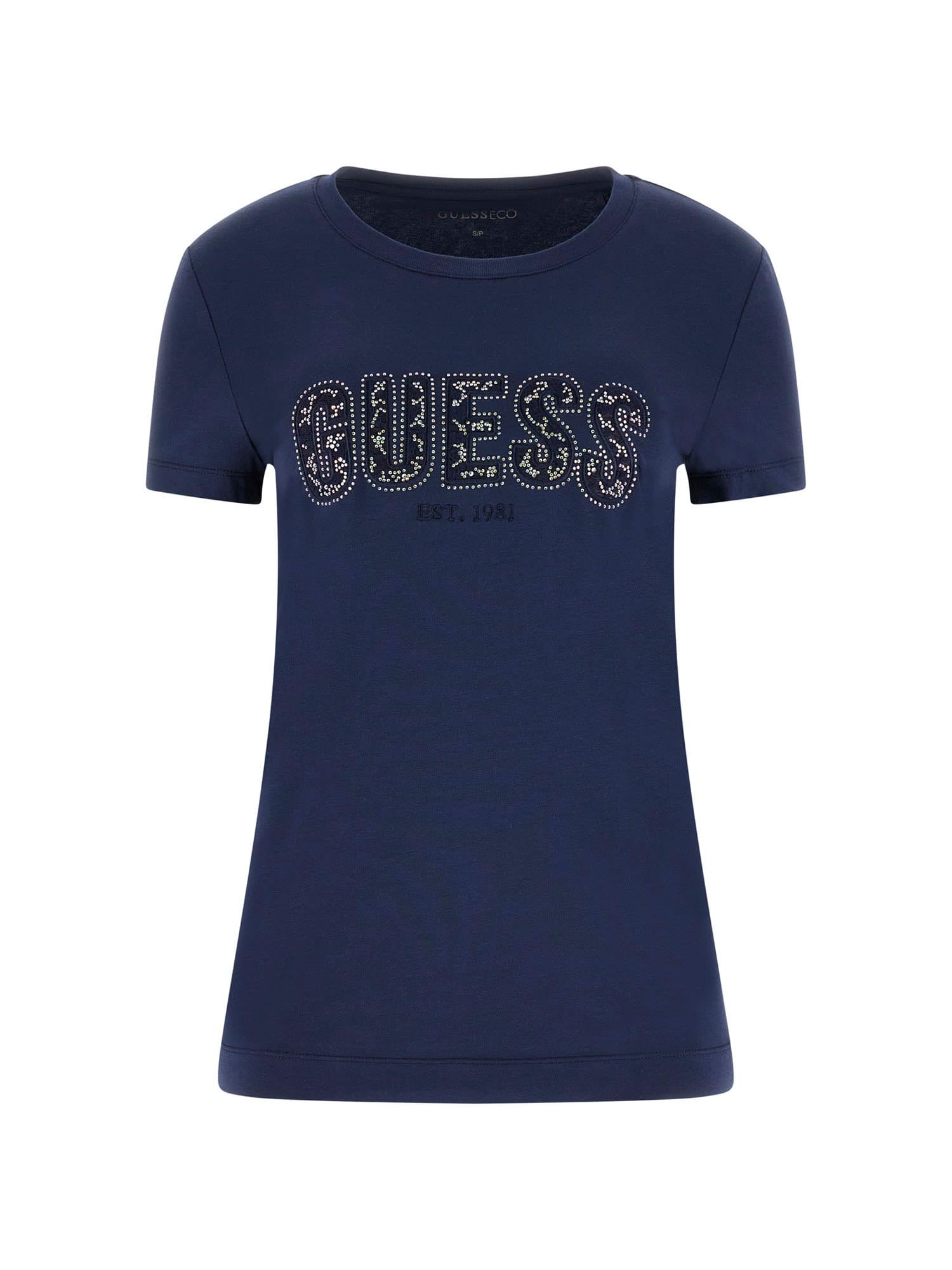 Guess Camiseta básica Ligera de Manga Corta ecológica para Mujer