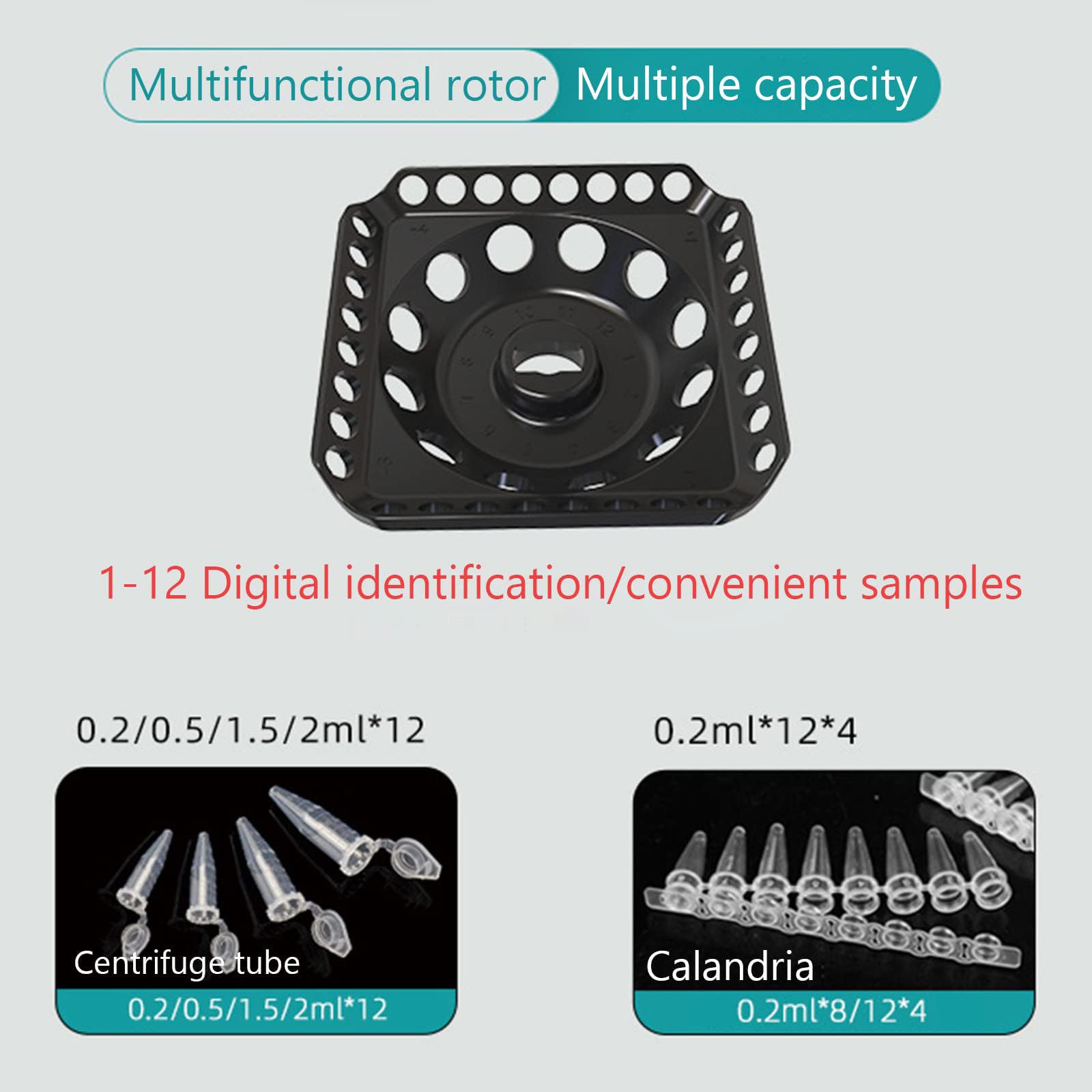 Mini-Zentrifugenmaschine, Labor-Zentrifuge, digitale Tischzentrifuge, 2-in-1-Rotor, offener Deckelschutz, maximale relative Zentrifugalkraft, wissenschaftliche Reagenzgläser, Mikrozentrifuge
