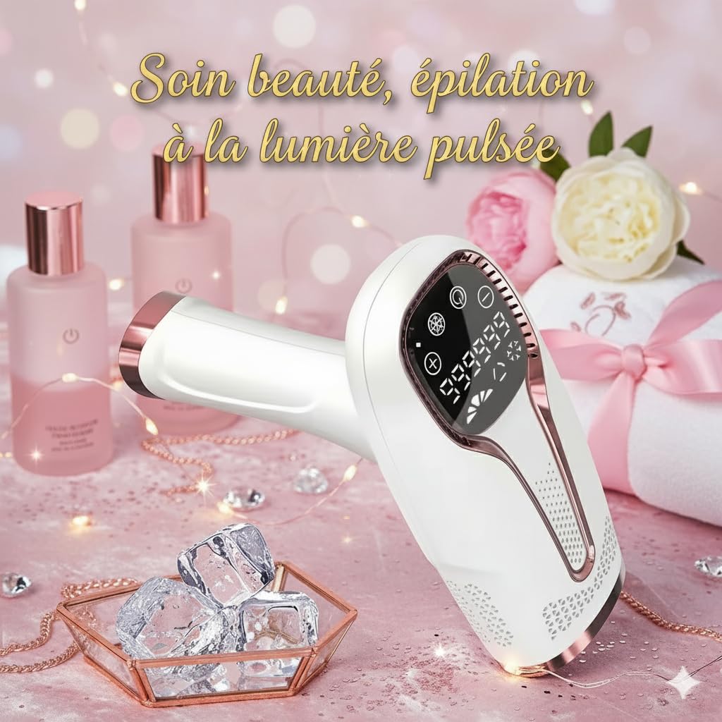 Epilatore a Luce Pulsata IPL 3-in-1, 999 999 flash, raffreddamento, 9 livelli, epilazione definitiva viso corpo ascelle zona bikini, donna & uomo, grande schermo LCD, epilatore laser epilatore lazer