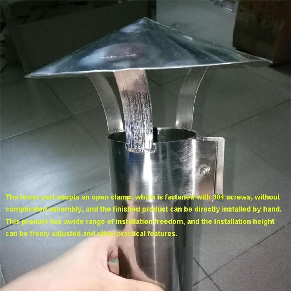 Strumento per il cofano del camino, protezione antipioggia per tubi, in acciaio inox, per condotti di ventilazione e cappuccio