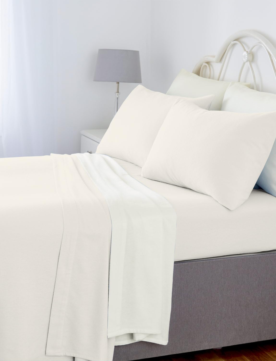 Vantona Napguard Fitted Sheet Cream Double
