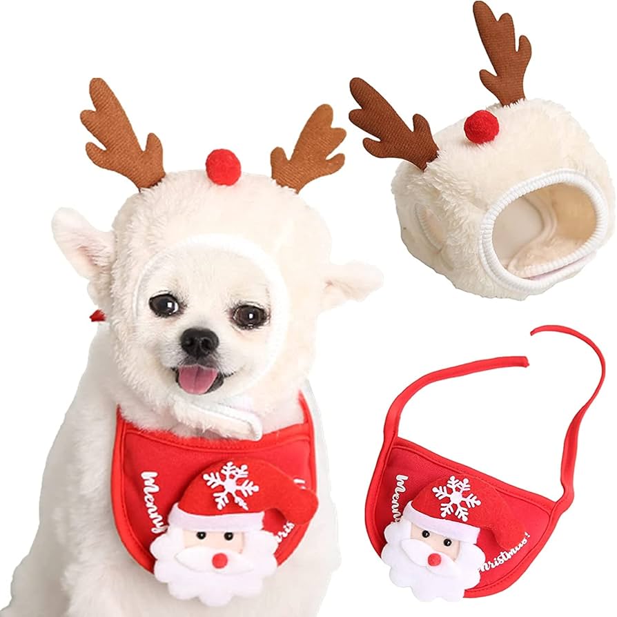 犬猫の服⭐️トナカイ&マント　セット服 クリスマス猫 犬 帽子マント カチューシャ Amazon | KTTGYRE クリスマス 犬 猫 トナカイ 帽子 コスプレ