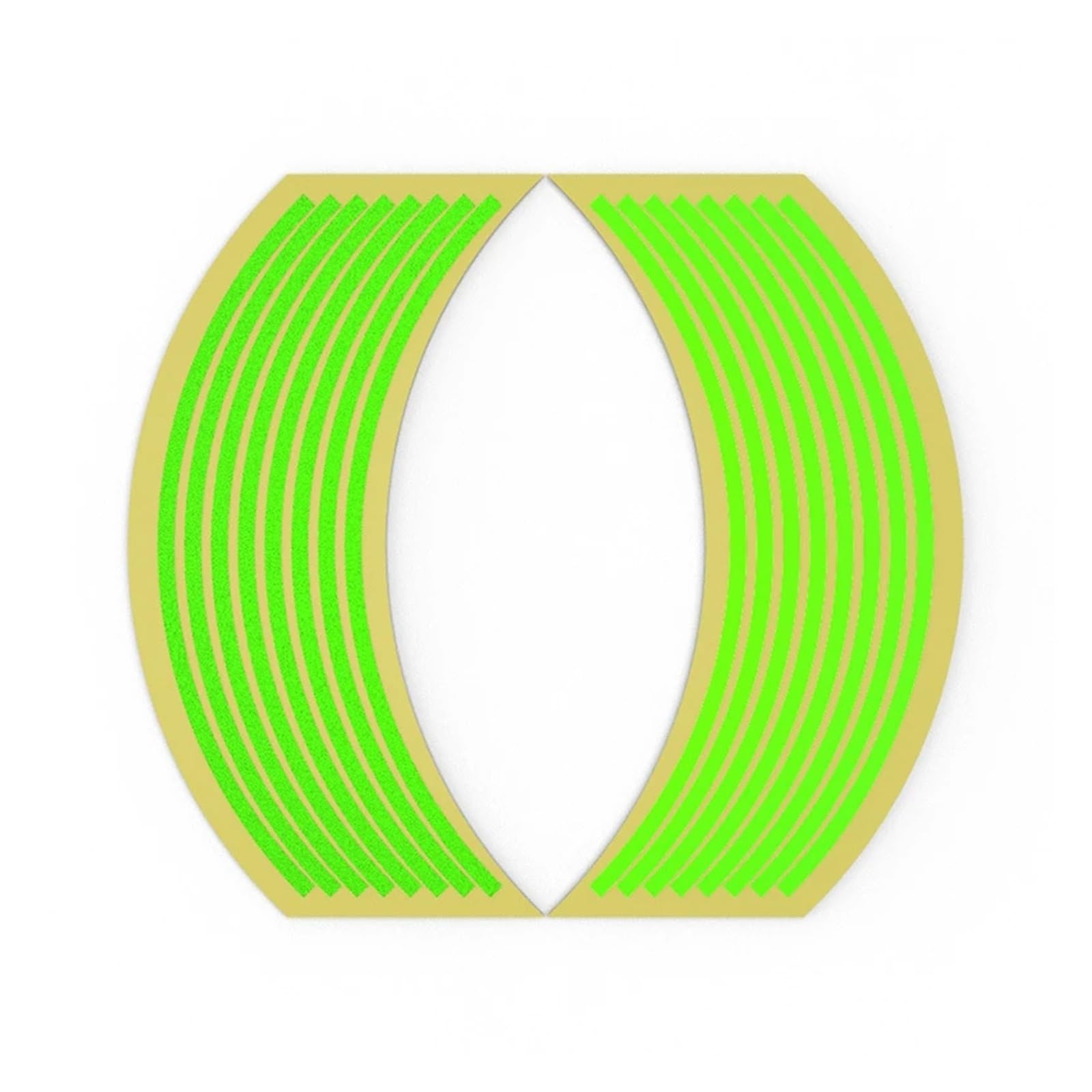 Hub Decals Rim 16Pcs 18in Motorcycle Wheel Rim Reflective Sticker Safety Bicycle Decals Motorbike Decorative Stripe Tape(Green 1)