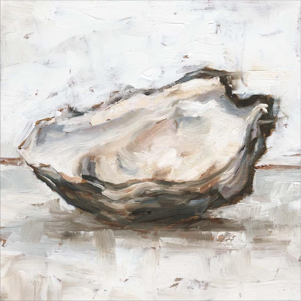 Oyster Study by Ethan Harper, 2 Piece Unframed Art Print Set, 12 X 12 Inches Each, Sea Life Art