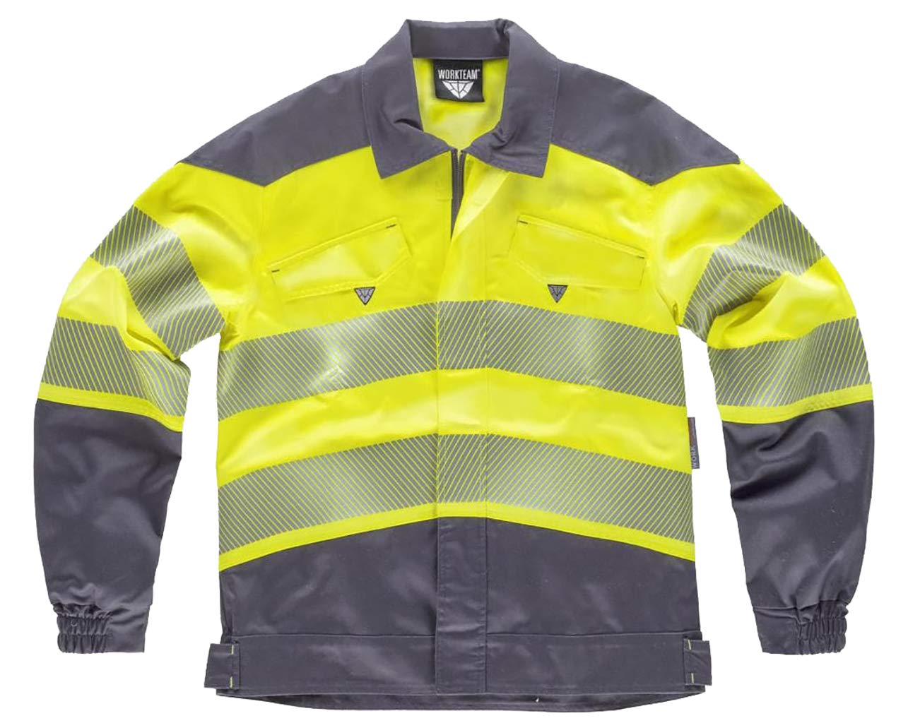 Teamwork WorkTeam Cazadora de Alta Visibilidad, Tejido Elástico Bidireccional por Construcción, Combinada con Cintas Reflectantes Segmentadas. Unisex