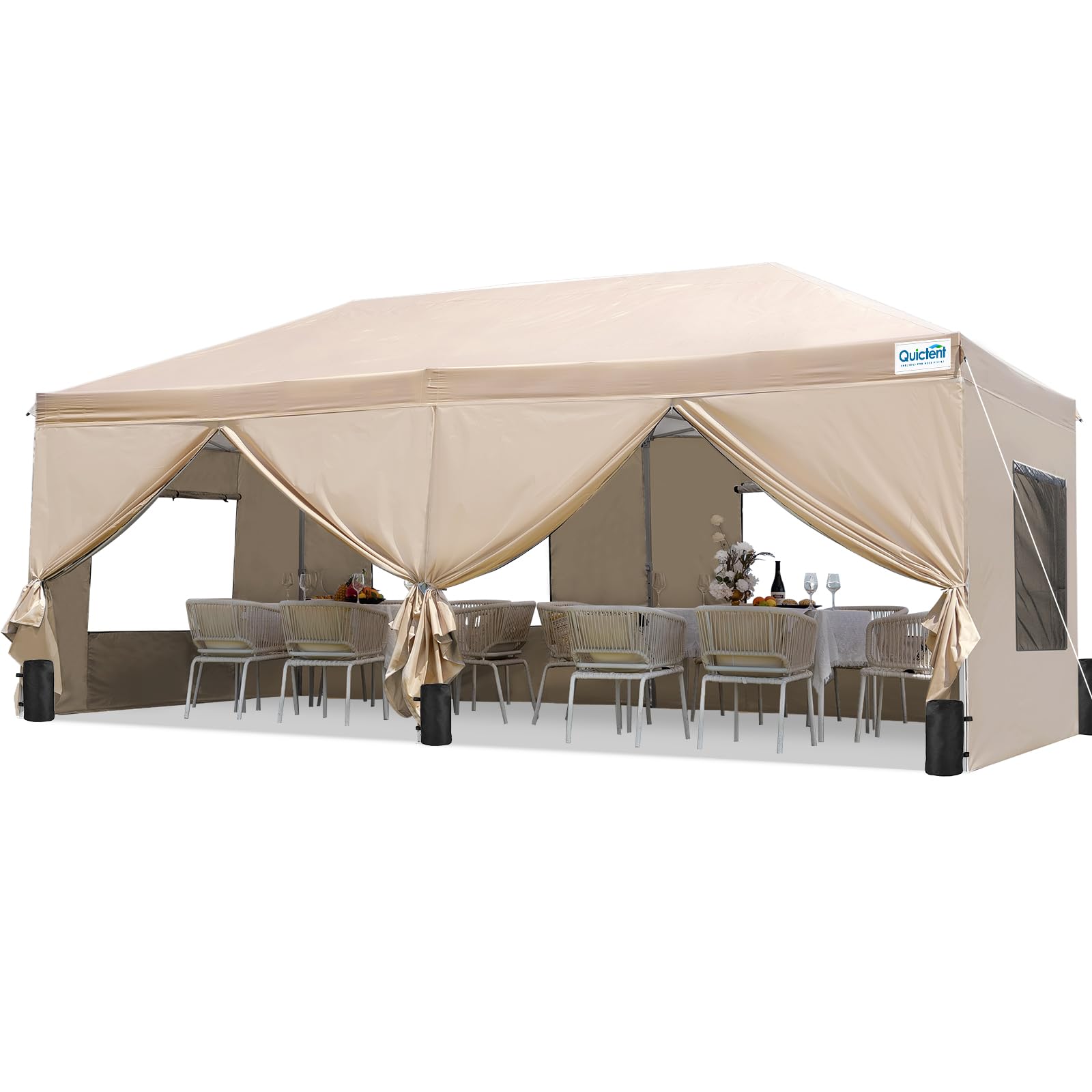 Quictent Privacy Pop up Canopy Tent with Sidewalls, Instant Gazebo Canopy Shelter Enclosed Portable, Mesh Windows & Waterproof