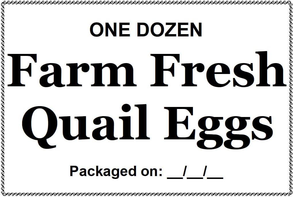 Quail Egg Carton Labels 'Farm Fresh Quail Eggs' One