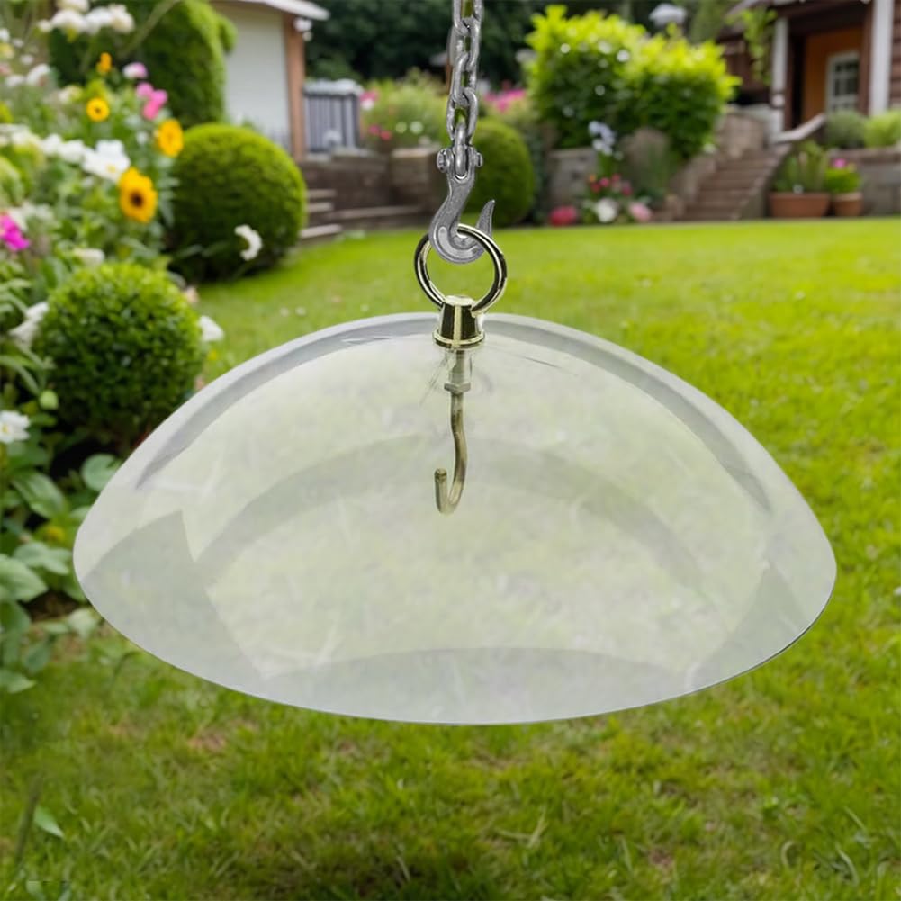 Deflector de ardilla para comederos de pájaros, 26 cm, protector de clima transparente, instalación sin herramientas, deflector de plástico resistente a la intemperie para proteger los comederos