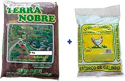 Kit Terra Adubada 5Kg + Esterco de Galinha 700Gr Terra Nobre - Plantas - Horta - Plantação