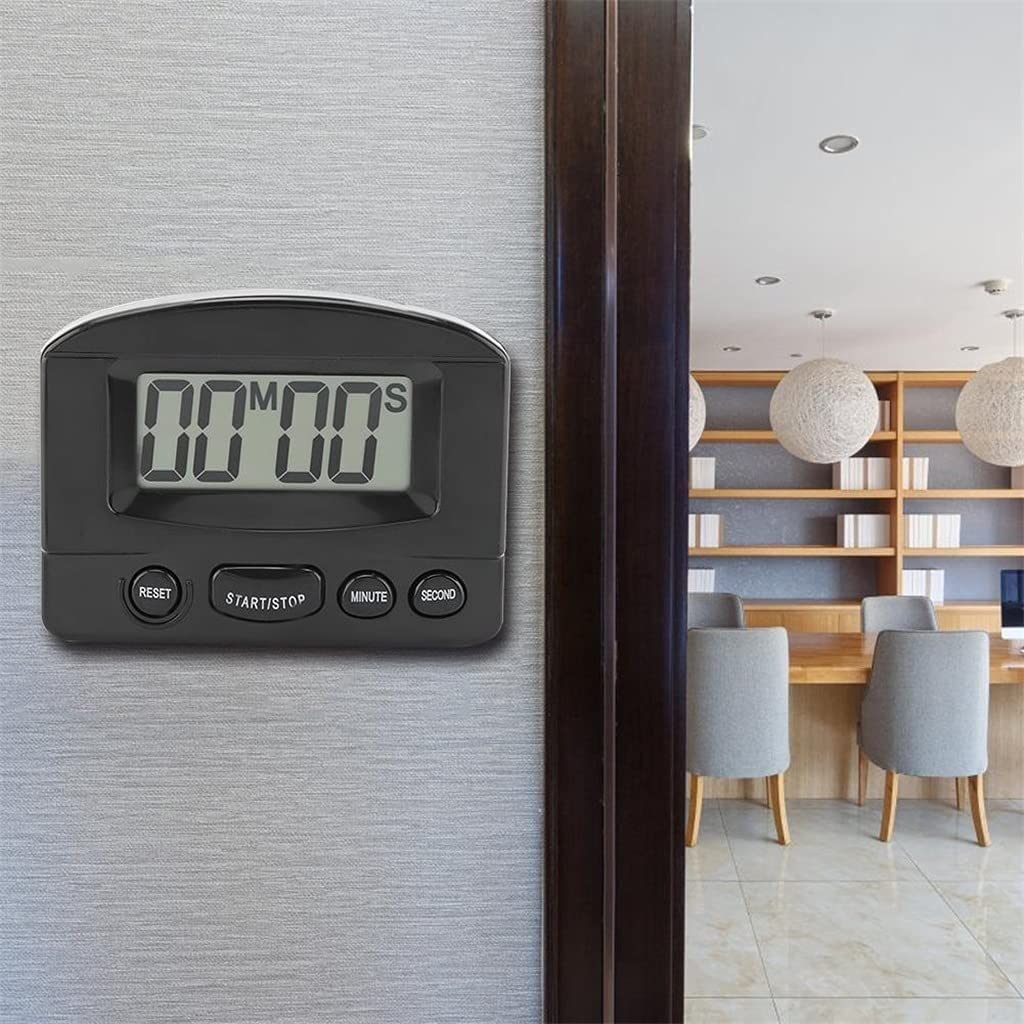 Timery, minutnik kuchenny Przenośny zegar cyfrowy Minutnik Duży wyświetlacz LCD Zastosowanie w kuchni (kolor: biały) (Color : Schwarz)