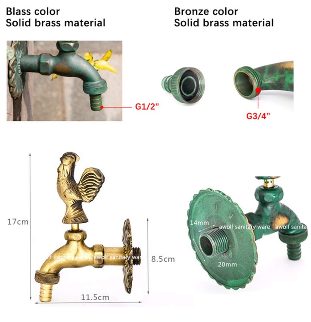 Amazon | ガーデン蛇口アート動物の形アンティーク田舎屋外壁掛け蛇口
