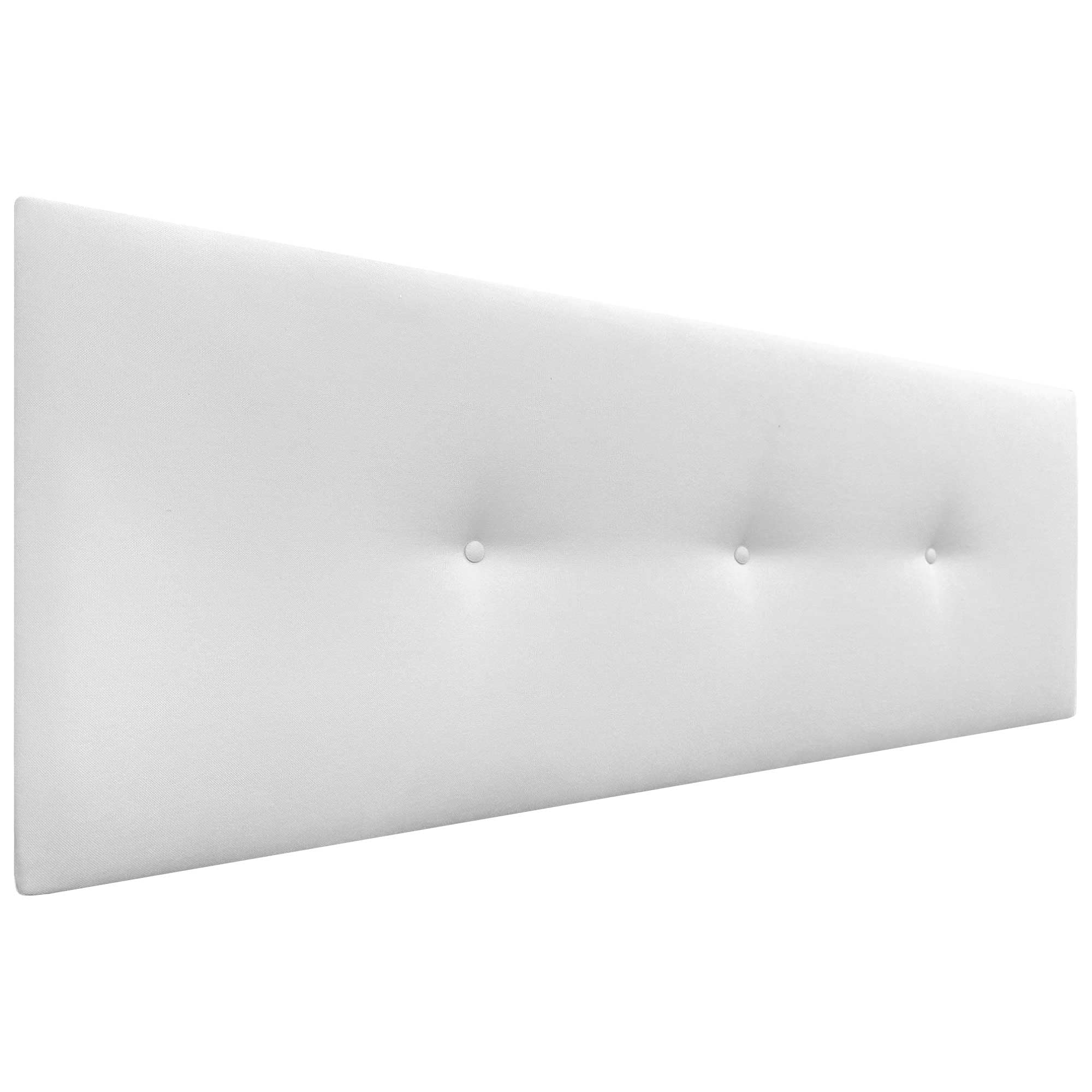 DHOME Tête de Lit en Similicuir ou Tissu Acualine - Luxe Moderne avec Boutons Rembourrés Haut de Gamme pour Chambre à Coucher (Tissu Blanc, 145x50cm pour Lits 120/135/140)