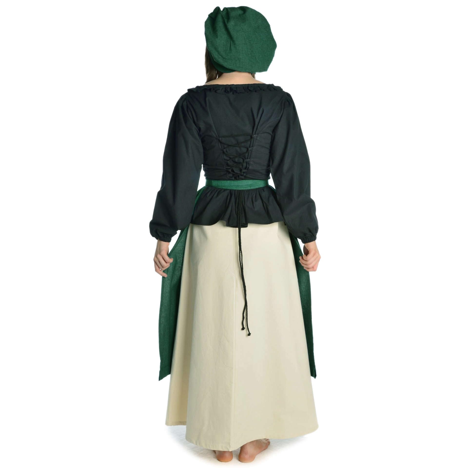 HEMAD Medieval Apron Repanse - Cotton - Brown, Red, Green, Beige, White - One Size - Green - Image 3