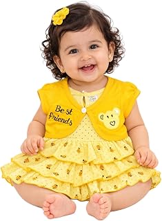 NammaBaby Premium Baby Girls Short Sleeves Frock Dress - Set of 1 Price In India
