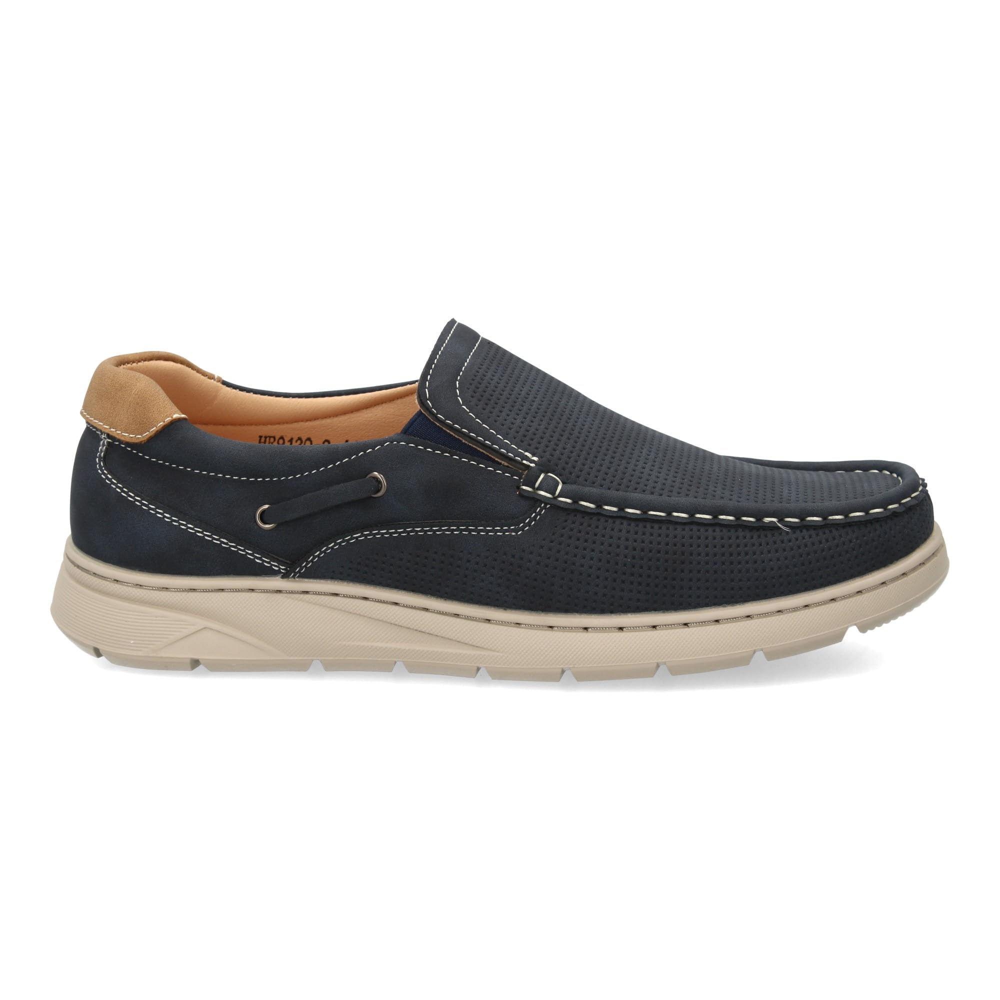 Zapato Elegante Hombre con Cierre Elastico, Tipo Nautico para el Dia a Dia o Eventos Informales. Suela Ligera y Flexible, Calzado Transpirable Ideal para Cualquier Temporada.