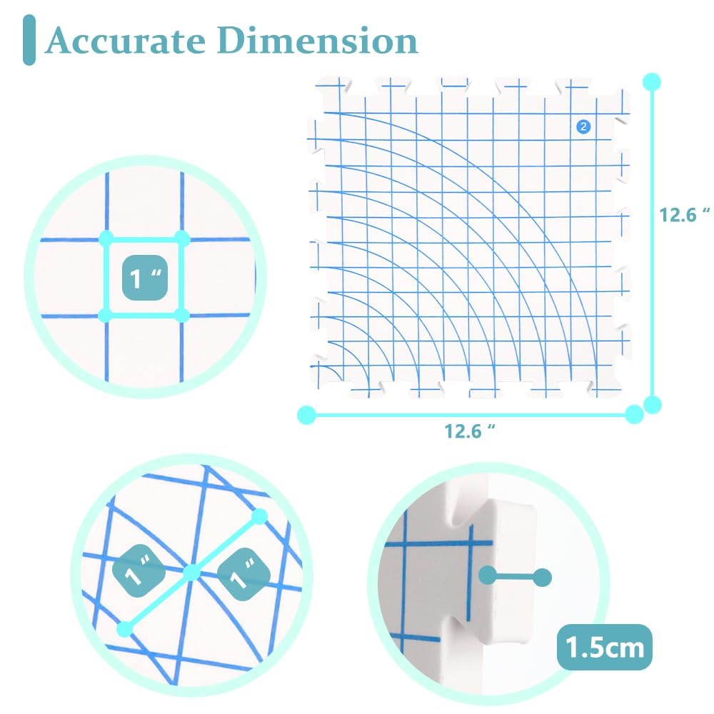 Knitiss 4-Pack Blocking Mats for Knitting & Crochet, Extra Thick Blocking Boards with Grids - Image 2