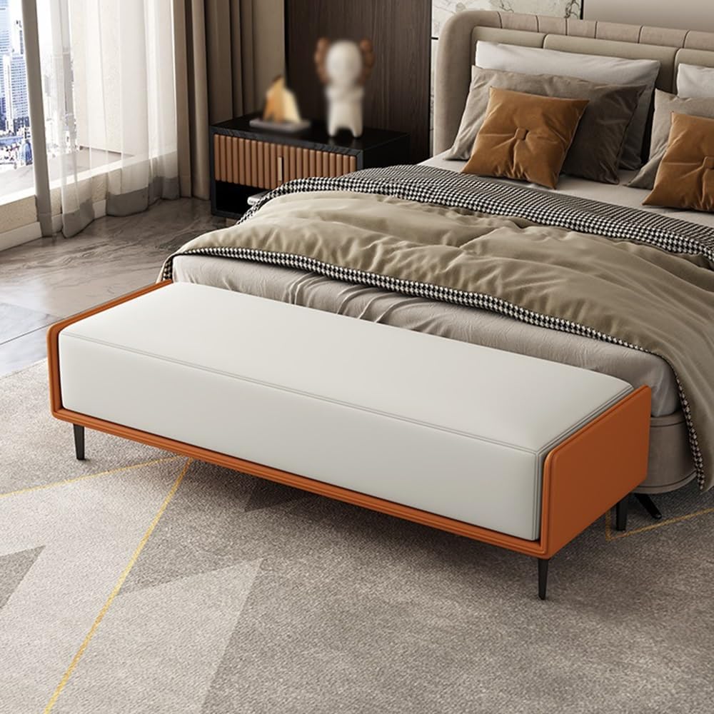 End Stool Bedroom Bed End Stool Shoe Bench Long Bench Luxury Entrance High-end Entrance Living Room Sofa Stool Long Bench(Gray+Gray)