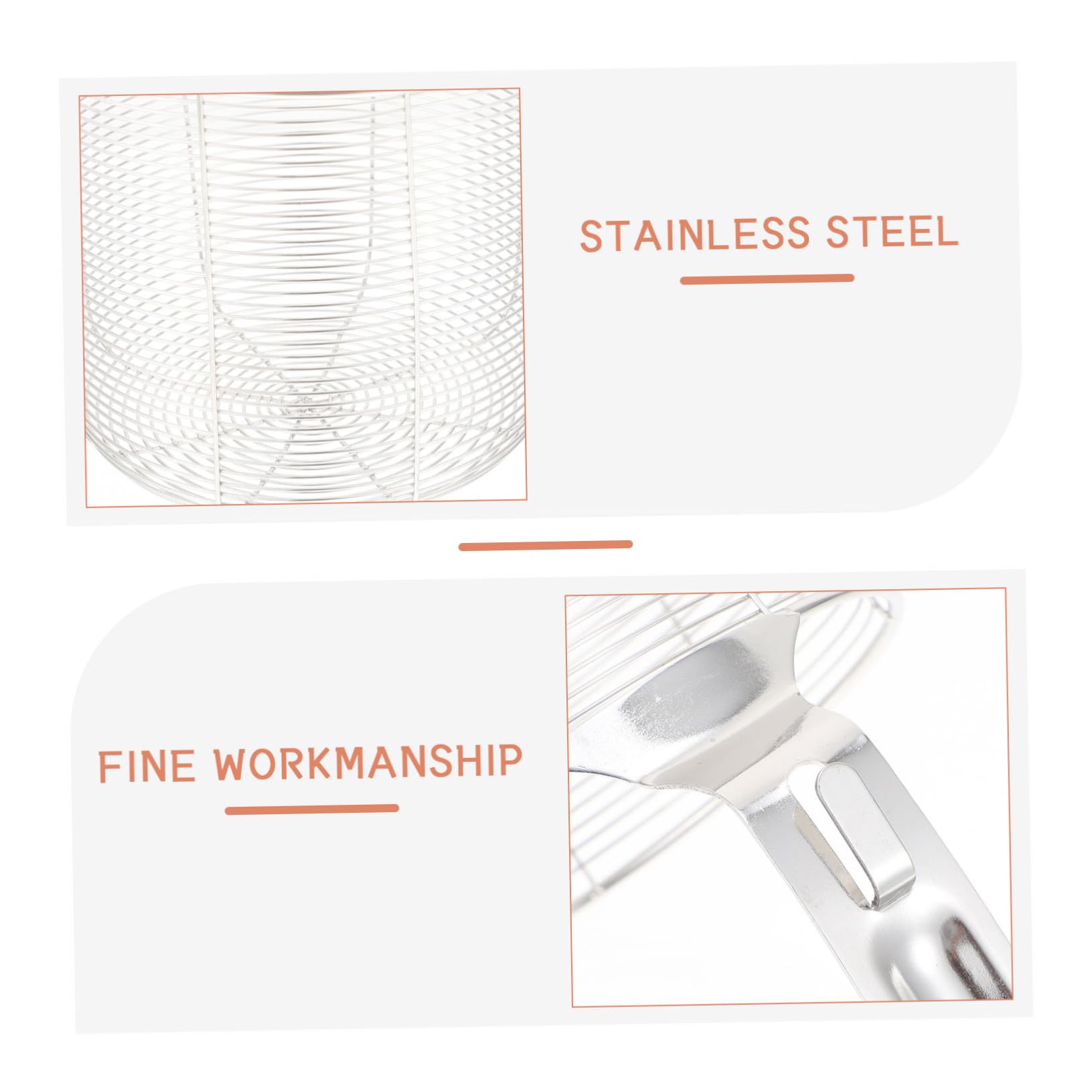 Colador de Acero Inoxidable Resistente Corrosión, Malla Fina para Freír y Escurrir Verduras, Utensilio de Cocina Duradero con Mango Largo para Uso Diario