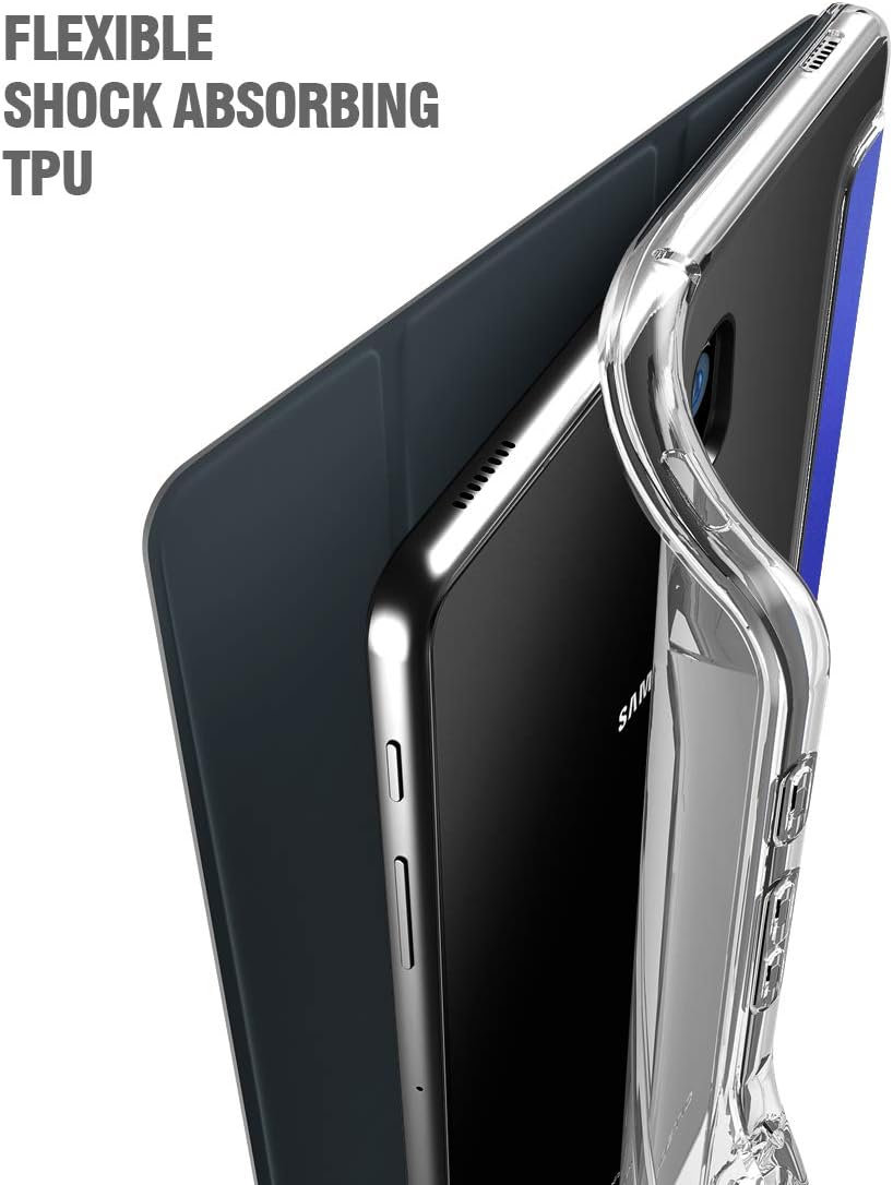 Galaxy Tab S4 10.5 Case, Poetic Smart Cover Case w/Flexible Soft Clear TPU Back, Slim-Fit Trifold Stand Folio Front, Auto Wake/Sleep, Lumos X Series, 2018 Model SM-T830/T835/T837, Navy Blue