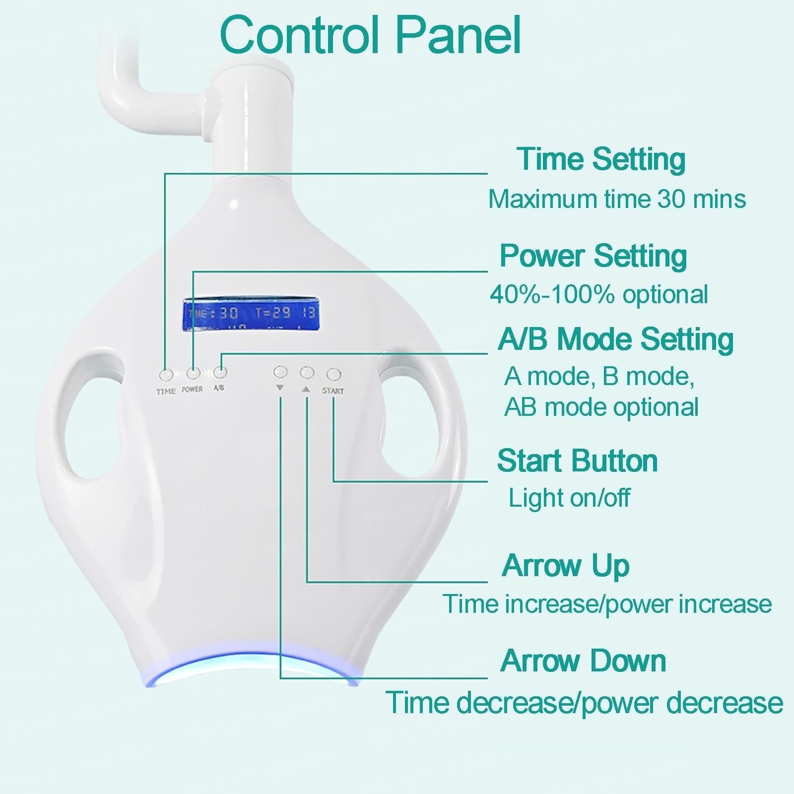 Máquina Profesional de blanqueamiento Dental, Dispositivo de Suelo de 3 Colores, 8 Luces LED Azul fría, Acelerador de blanqueamiento Dental móvil, para clínicas dentales y Salones de Belleza.