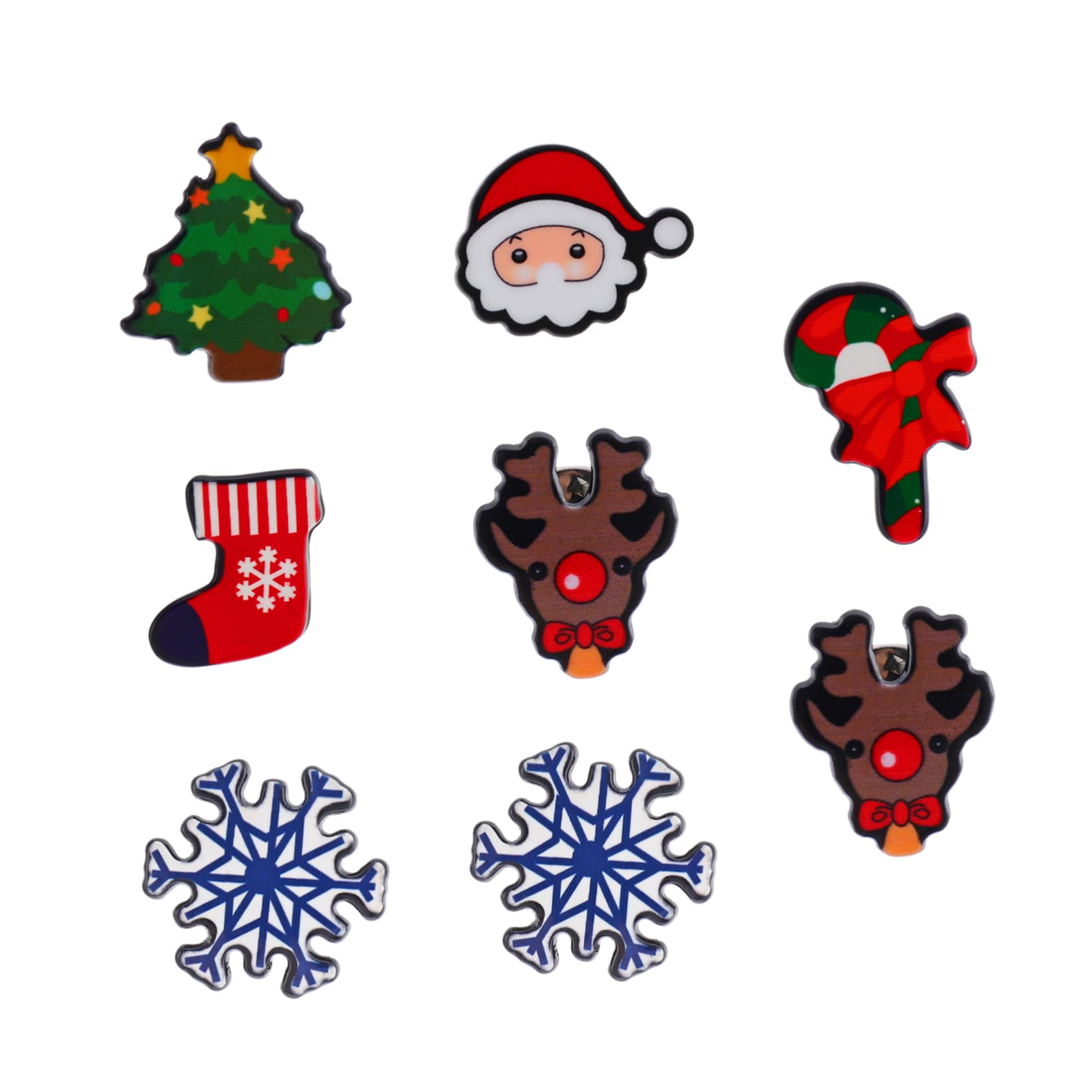 8 Broches Navideños de Tela Divertidos Dibujos Animados para Ambientación de Fiestas de Navidad y Accesorios Temáticos Varios estilos