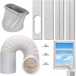 Kxuhivc Portable Air Conditioner Window Vent Kit, Adjustable Window Seal with 5.9 Inch Diameter, 59 Inch Length Exhaust Hose for A/C Unit Universal for Sliding Horizontal or Vertical Window