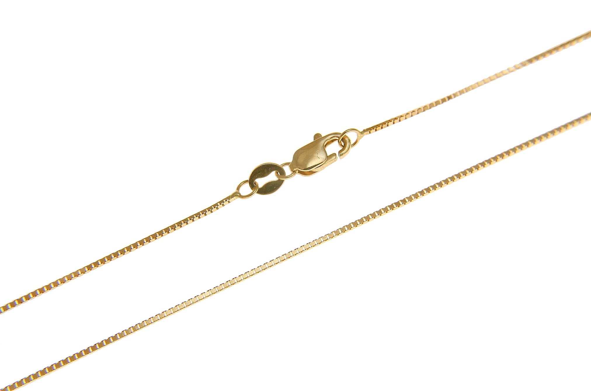 Arthur's Jewelry 14K Solid Yellow Gold 0.65mm Box Chain Necklace Lobster Clasp 16"-24"