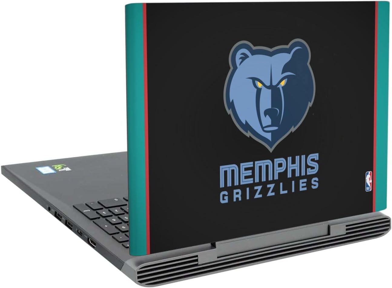 Head Case Designs Officially Licensed NBA Black Design Memphis Grizzlies Logo Vinyl Sticker Skin Decal Cover Compatible with Dell Inspiron 15 7000 P65F